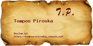 Tompos Piroska névjegykártya