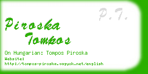 piroska tompos business card